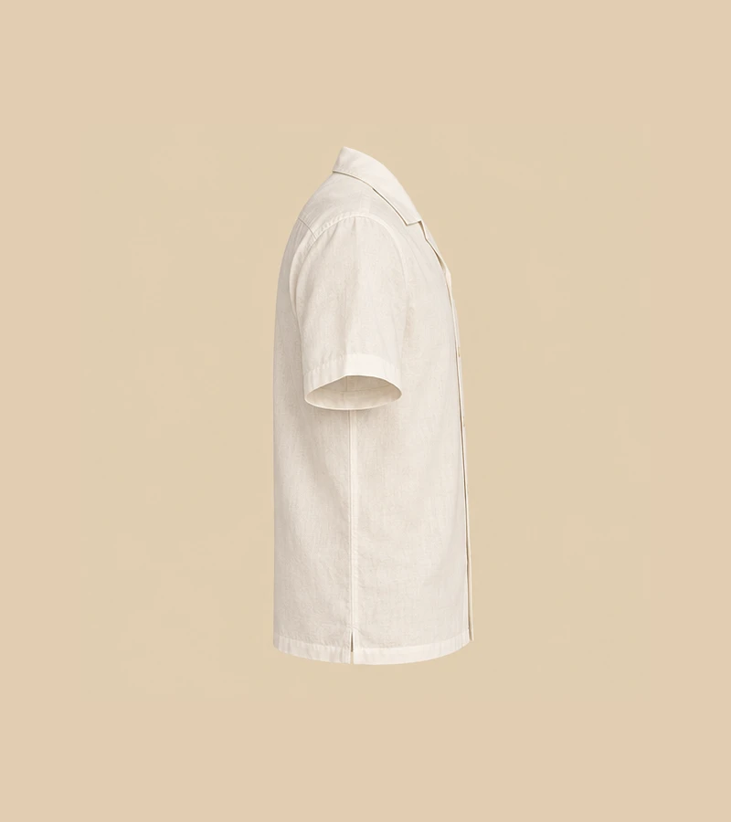 Cove Ecru Camp-Collar Shirt ring2 concept, not real product photography