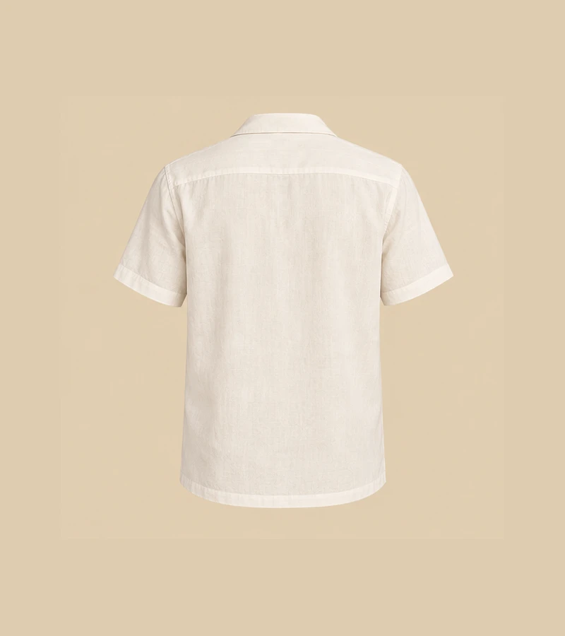 Cove Ecru Camp-Collar Shirt ring4 concept, not real product photography