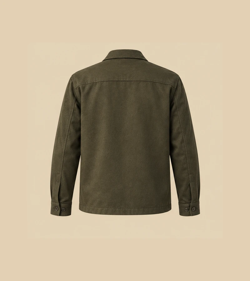 Field Olive Utility Overshirt ring4 concept, not real product photography