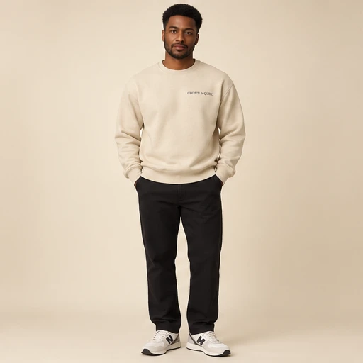 male model 2 wearing the Meridian Stone Crewneck Sweatshirt design concept