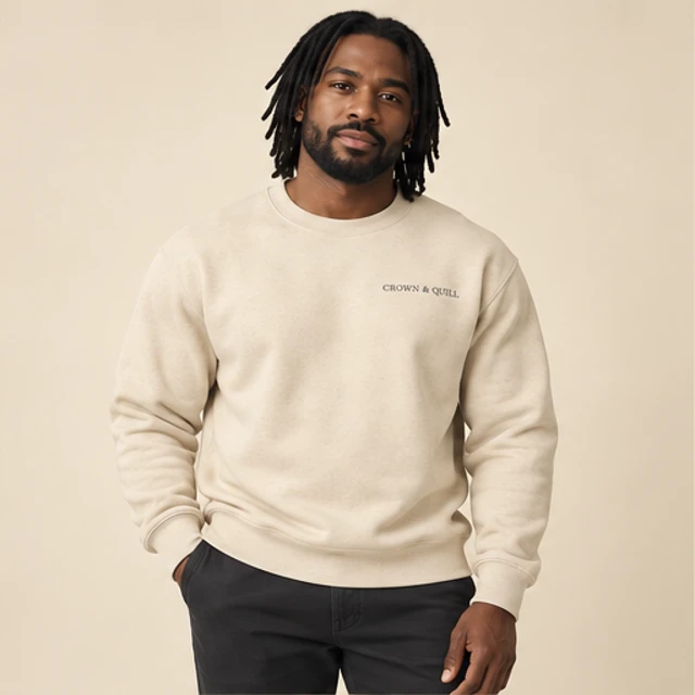 Male model 5 wearing the Meridian Stone Crewneck Sweatshirt