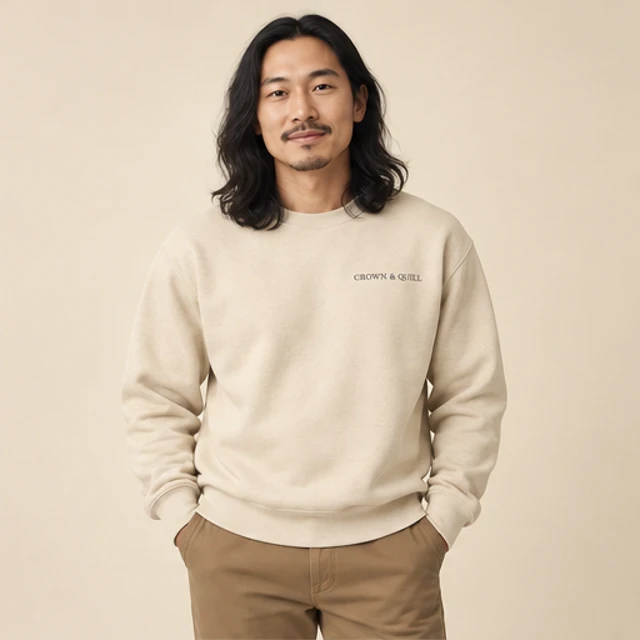 Male model 6 wearing the Meridian Stone Crewneck Sweatshirt