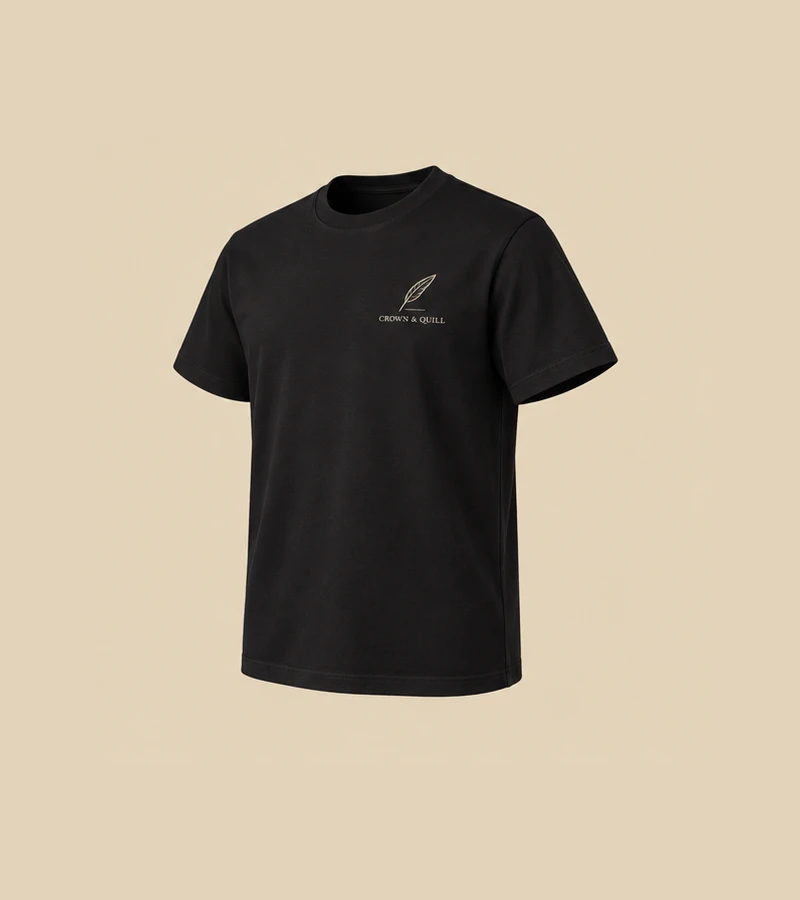 Sable Black Quill T-Shirt ring7 concept, not real product photography