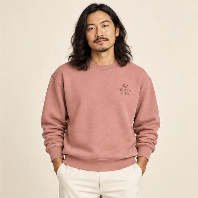 Male model 6 wearing the Solace Rose Tonal Sweatshirt